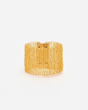 Crochet Mesh Cuff Bracelet Gold