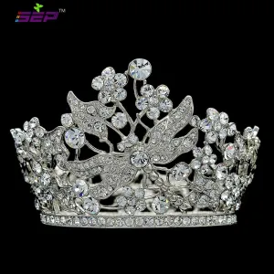 Cubic crystals wedding  bridal royal tiara diadem crown SHA8712