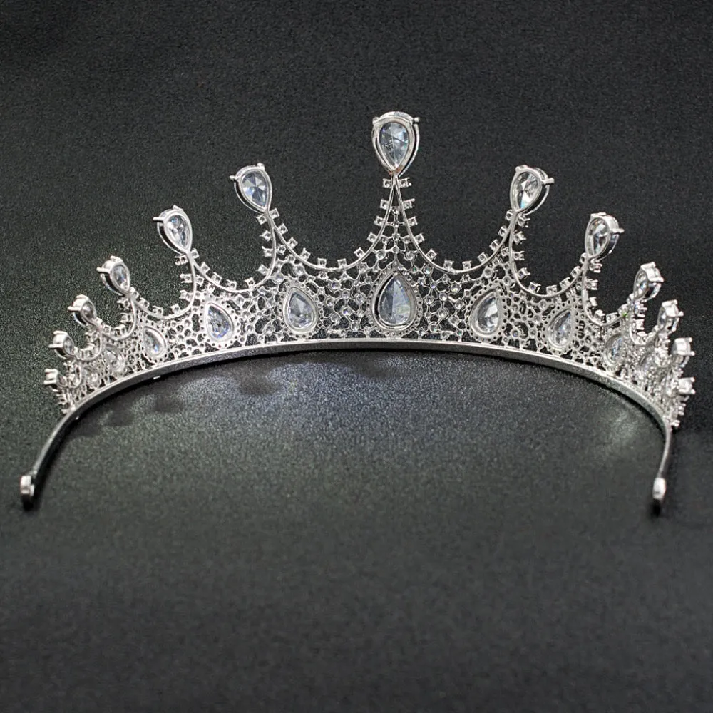 Cubic zircon wedding bridal tiara diadem hair jewelry HG180