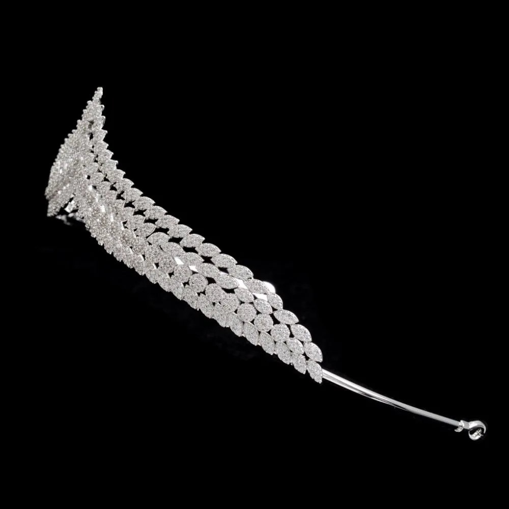 Cubic zircon wedding bridal tiara diadem hair jewelry S16238