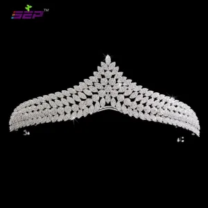 Cubic zircon wedding bridal tiara diadem hair jewelry S16238