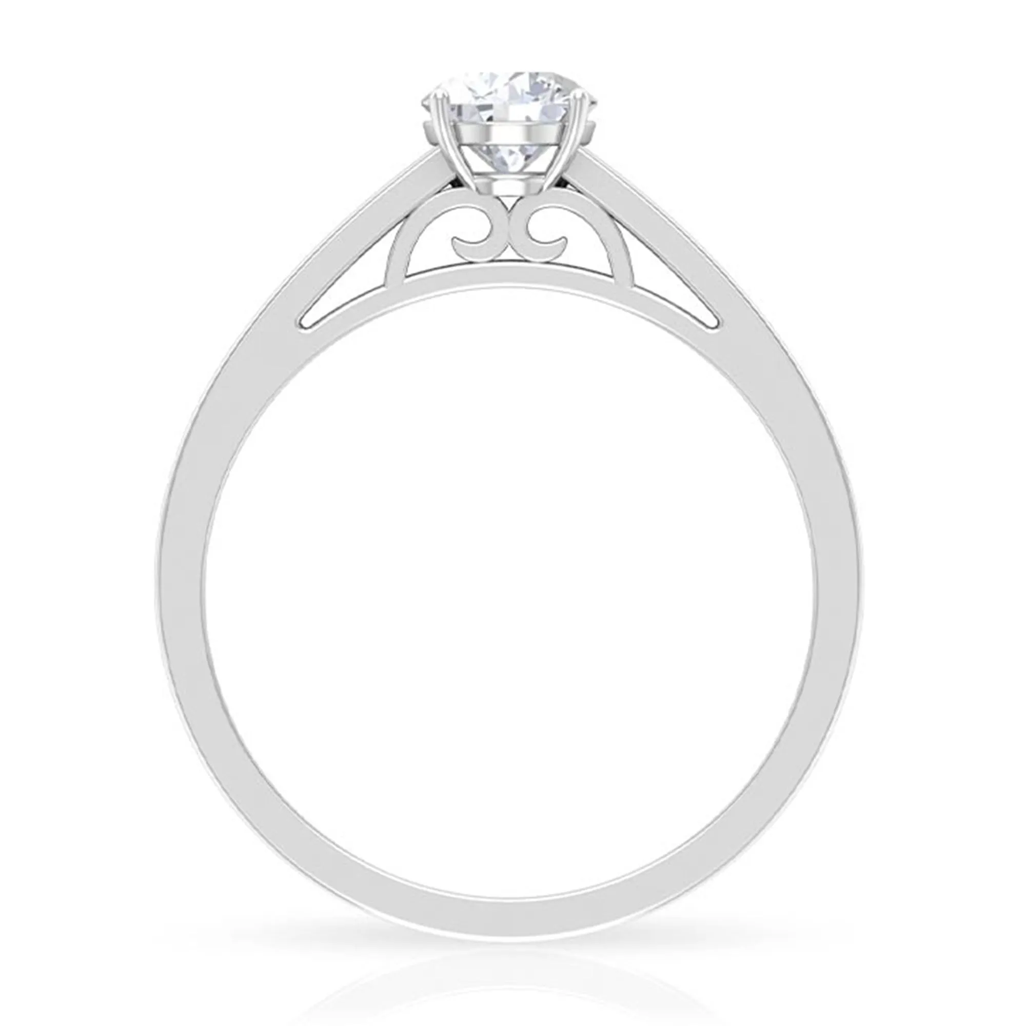 Cubic Zirconia Engagement Ring with Side Stones