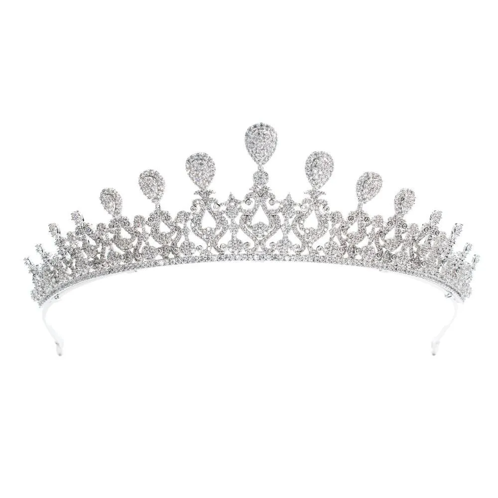 Cubic zirconia wedding bridal tiara diadem hair jewelry CH10142