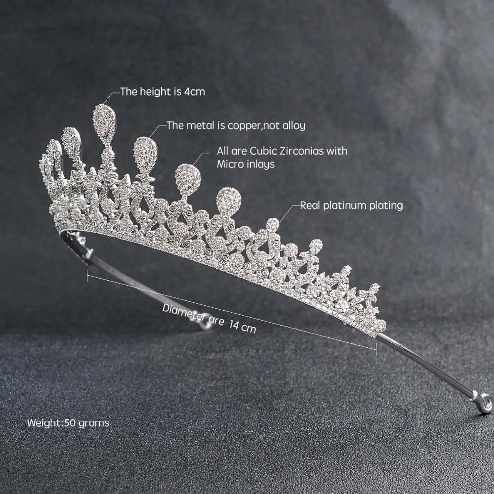 Cubic zirconia wedding bridal tiara diadem hair jewelry CH10142