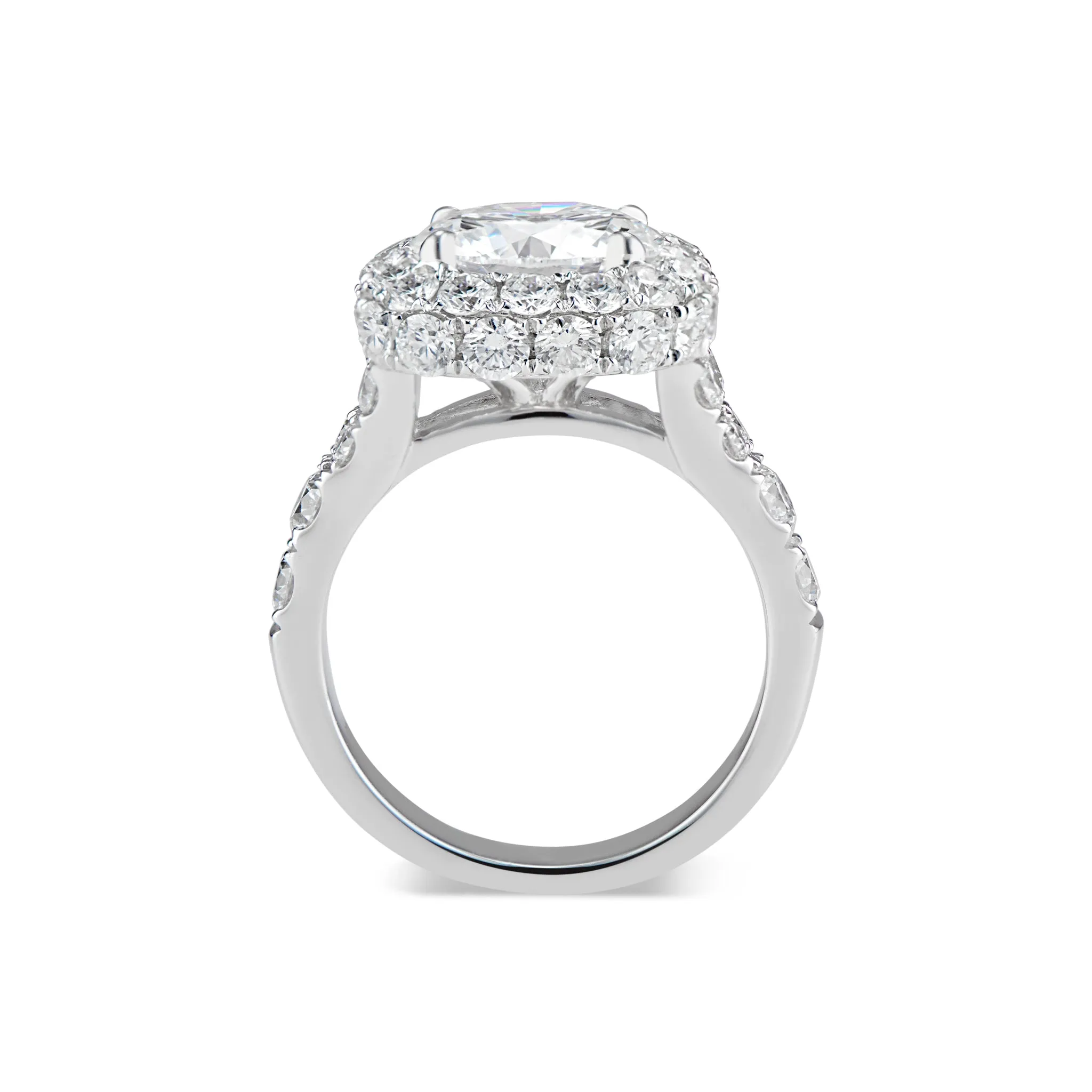 Cushion Double Edge Halo Diamond Engagement Ring