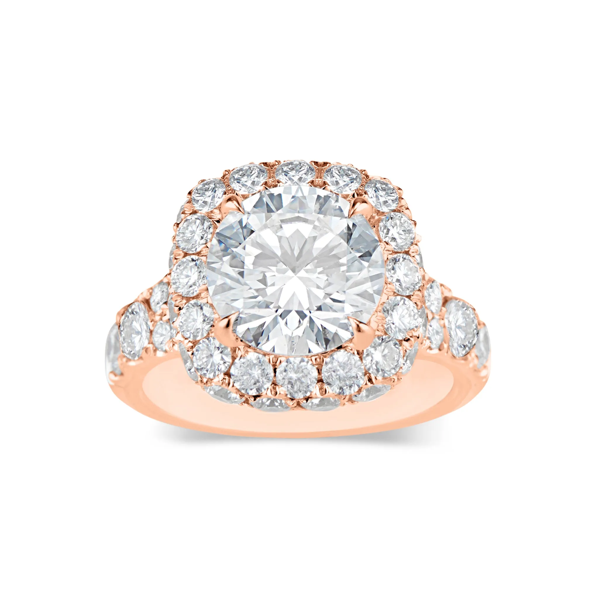 Cushion Double Edge Halo Diamond Engagement Ring