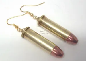 Dangle Bullet Earrings, 38 Special Brass, Gold Filled Earwires