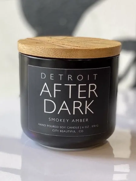 Detroit After Dark - Smokey Amber - Hand Poured Soy Candle by City Beautiful . Co - 6oz.