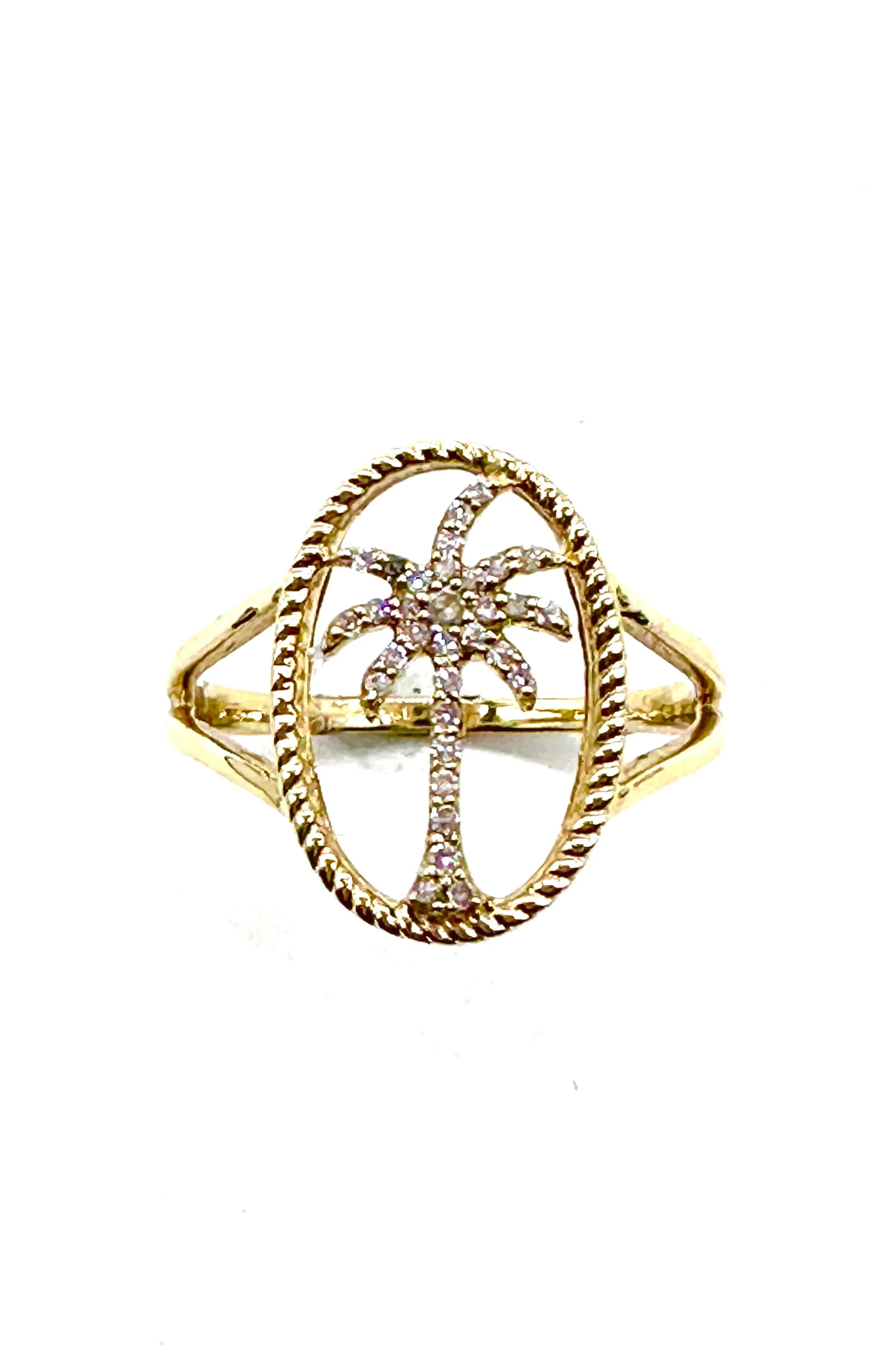 Diamond palm tree ring