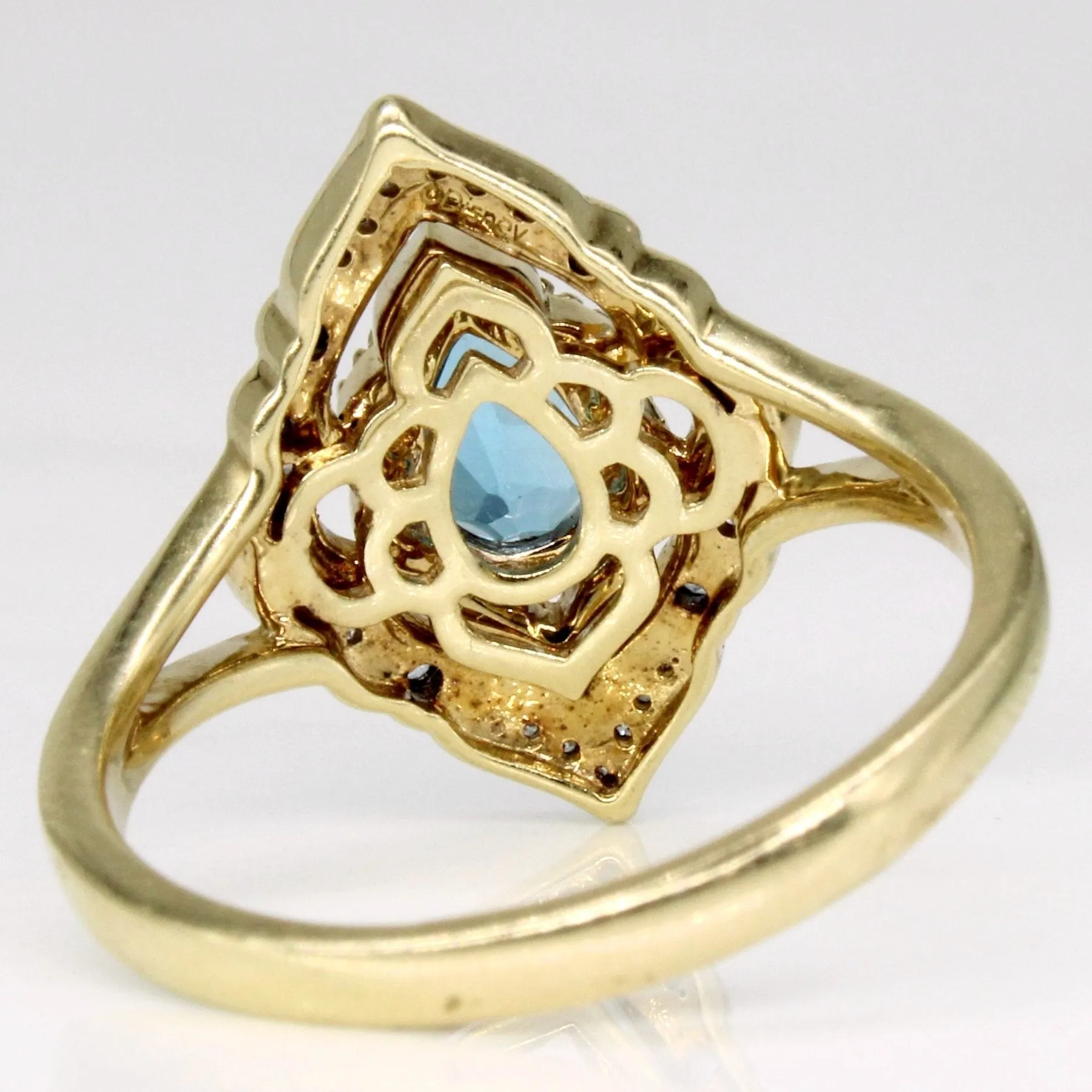 'Disney' Aladdin Swiss Blue Topaz & Diamond Ring | 1.60ctw, 0.09ctw | SZ 8.75 |