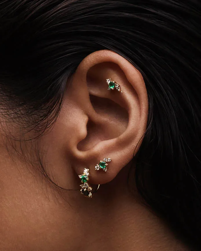 Emerald Cluster Earring