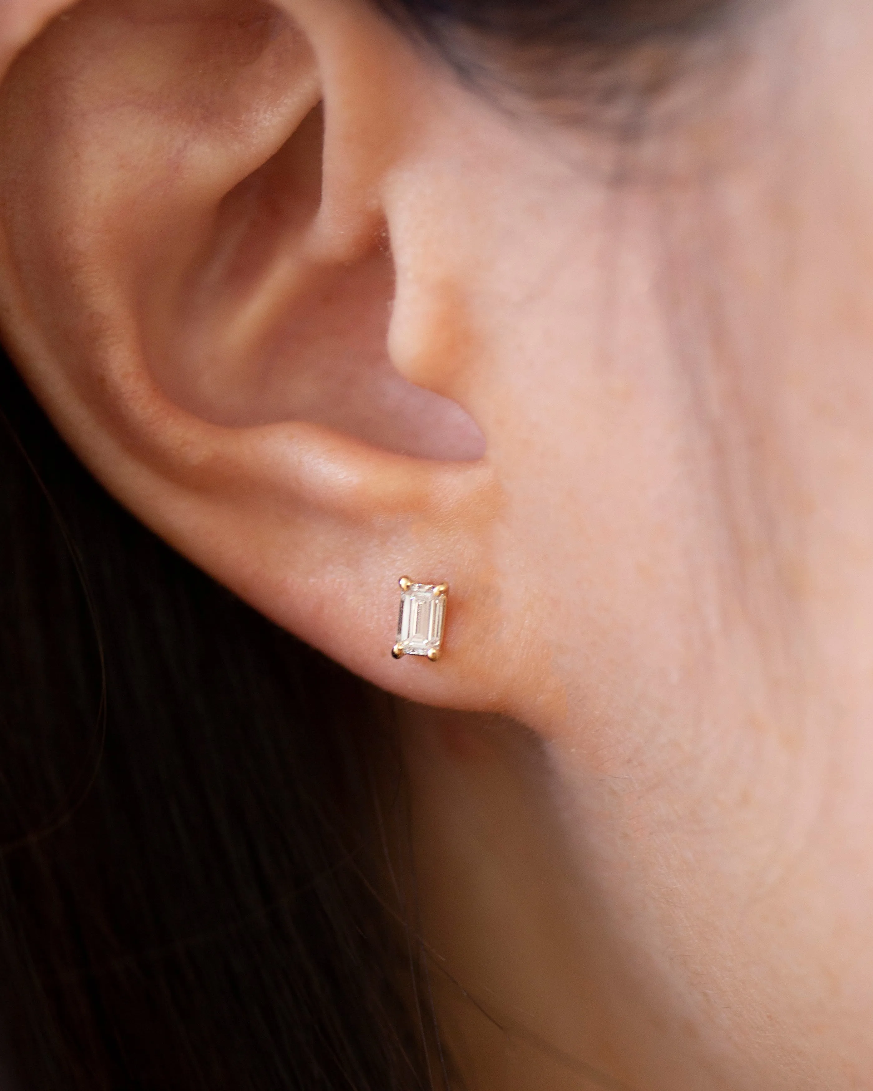 Emerald Cut Diamond Earrings