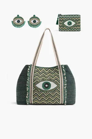 Emerald Evil Eye Combo Set of 3