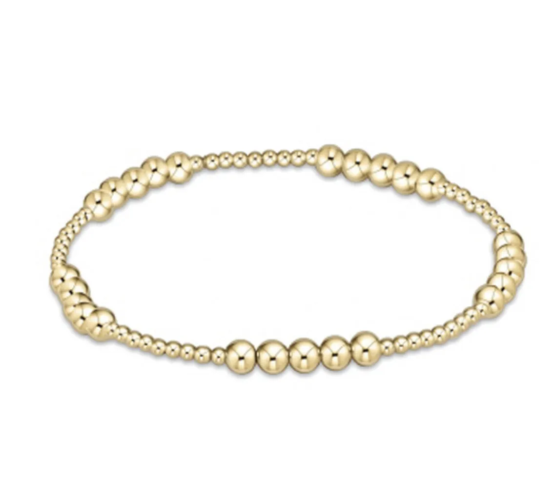 Enewton Classic Blissful Pattern 2mm Bead Bracelet - 4mm Gold