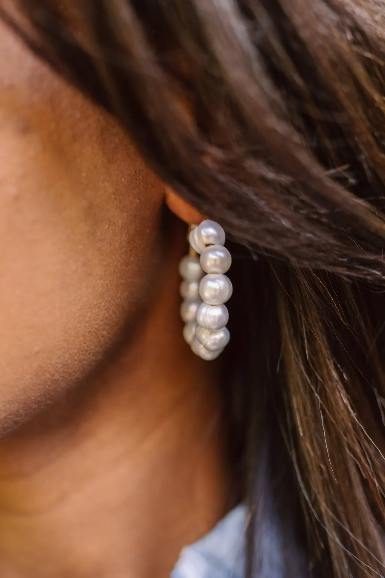 Georgia Pearl Hoop Earrings