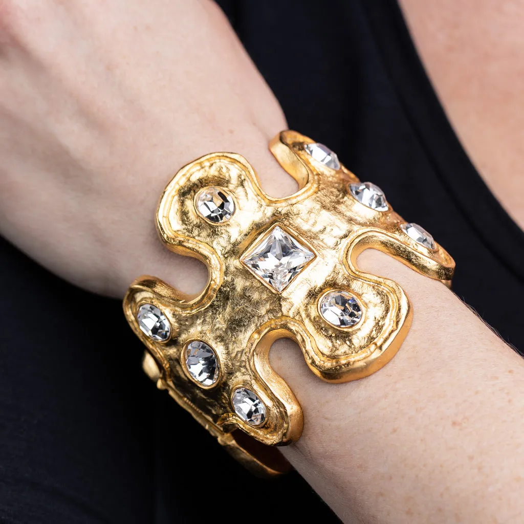 Gold and Crystal Cuff