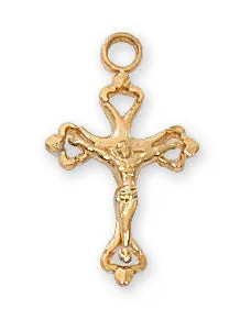 Gold on Sterling Crucifix Baby Chain and Boxed - J8017B