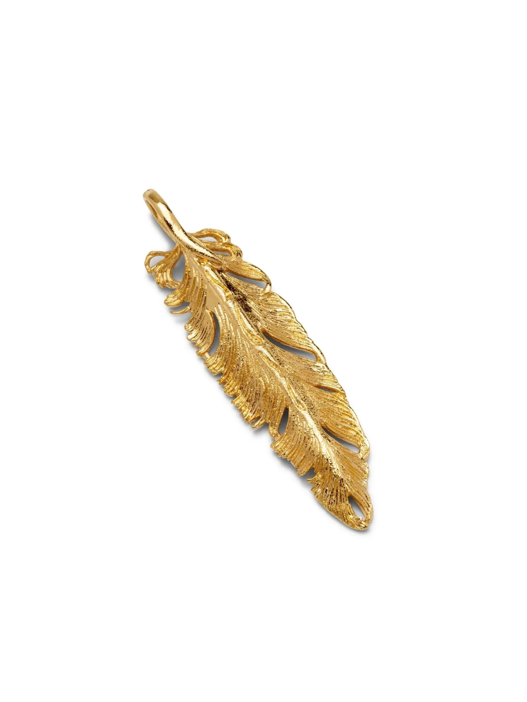 Gold Plume Pendant Charm