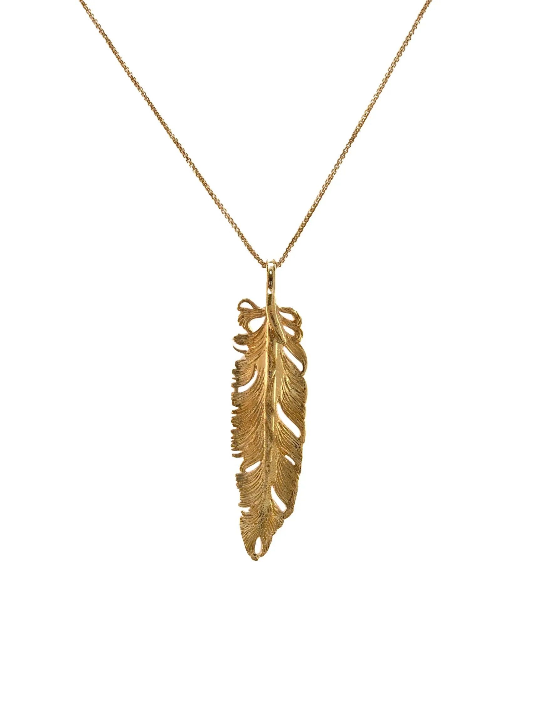 Gold Plume Pendant Charm