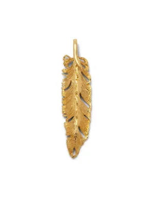 Gold Plume Pendant Charm