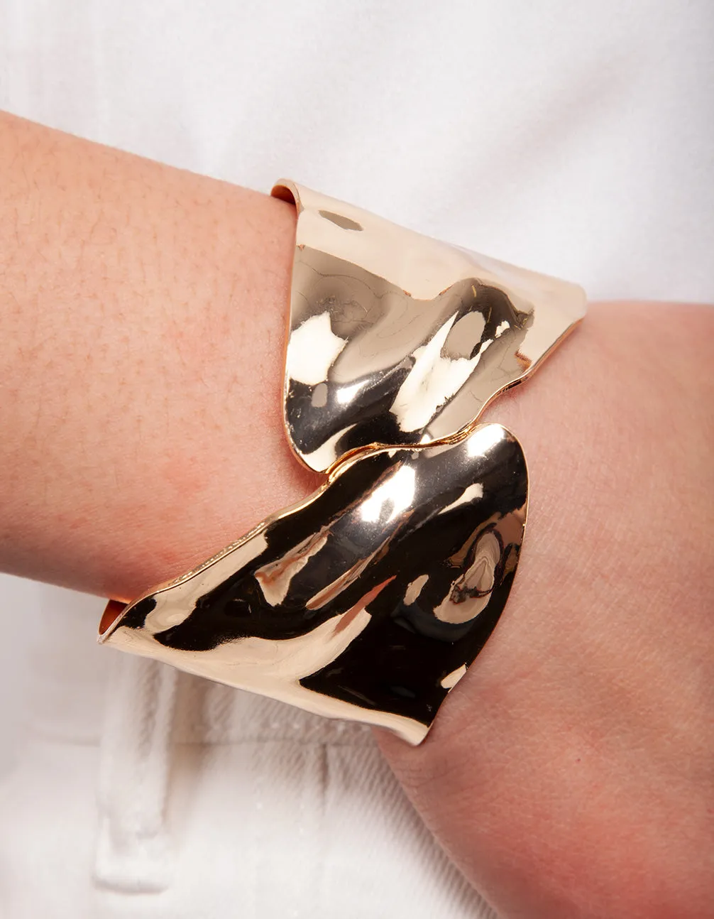 Gold Warped Wrap Cuff