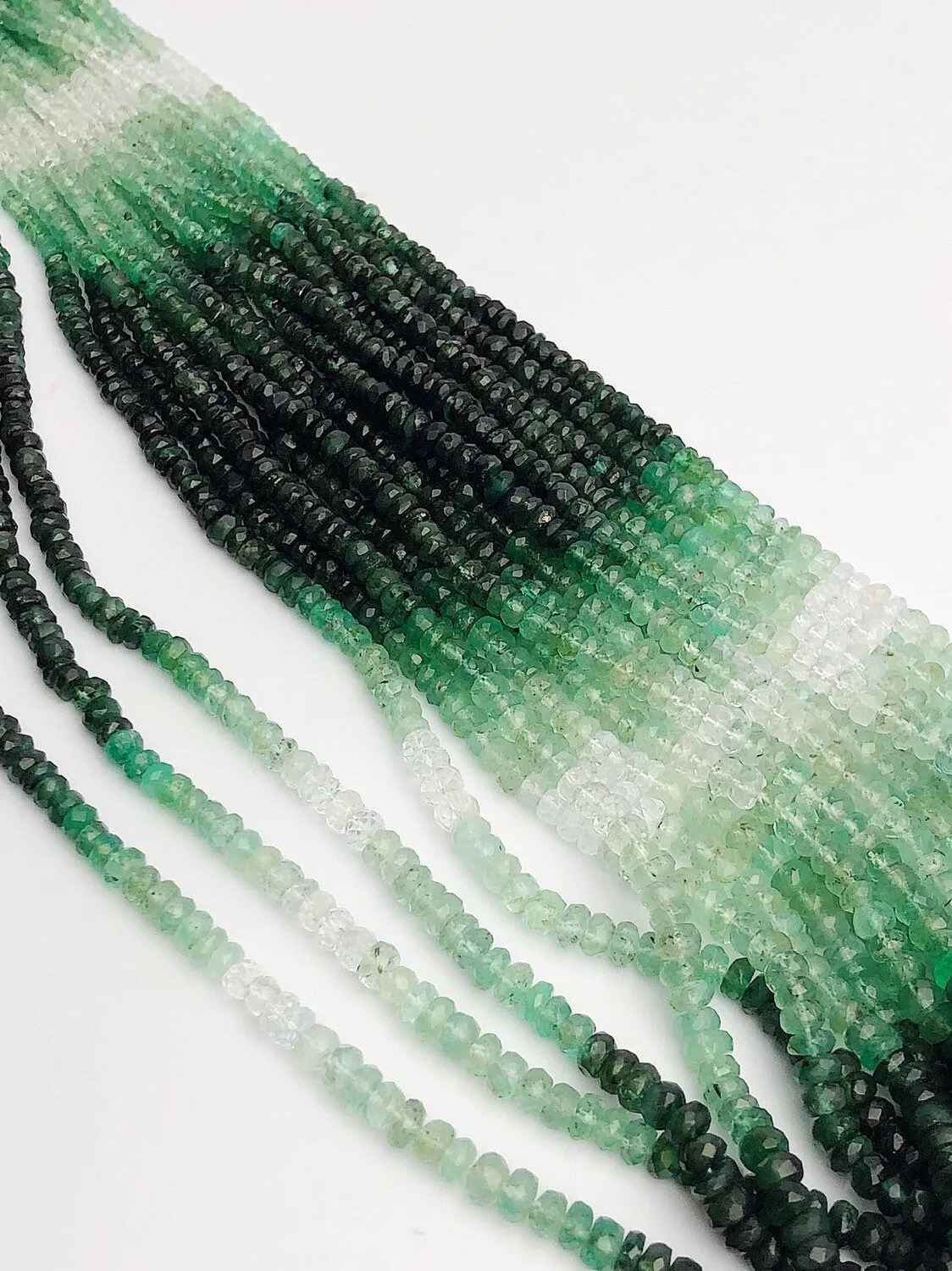 HALF OFF SALE - Shaded Emerald Gemstone Beads, Full Strand, Semi Precious Gemstone, 16"