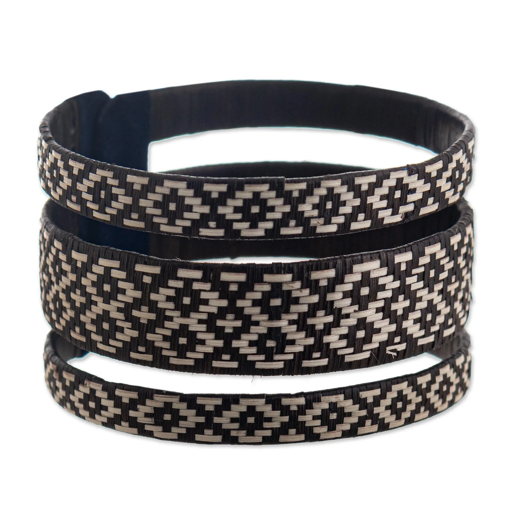 Handmade Woven Cuff Bracelet - Dark Bird | NOVICA