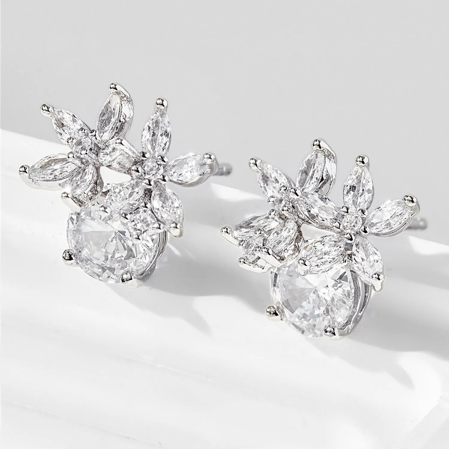 HGA Sterling Silver Flower Stud Earring