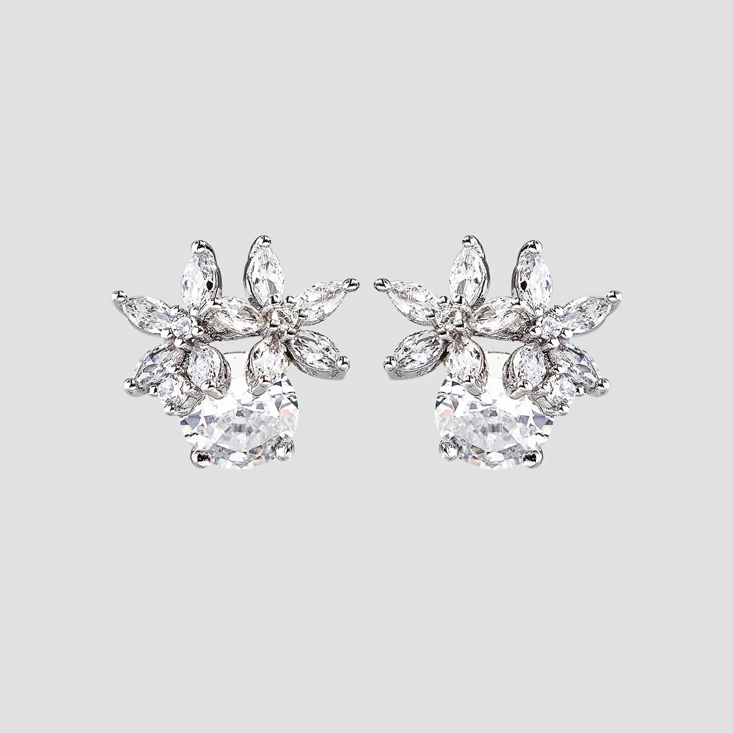 HGA Sterling Silver Flower Stud Earring