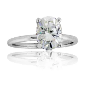 Hidden Diamond Halo & Moissanite Center Stone Engagement Ring