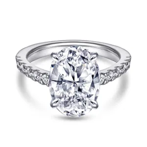 Hidden Halo 4 Carat Oval Cut Solitaire Engagement Ring