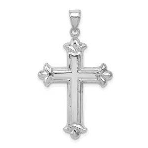 Hollow Sterling Silver 3 D Budded Cross Pendant