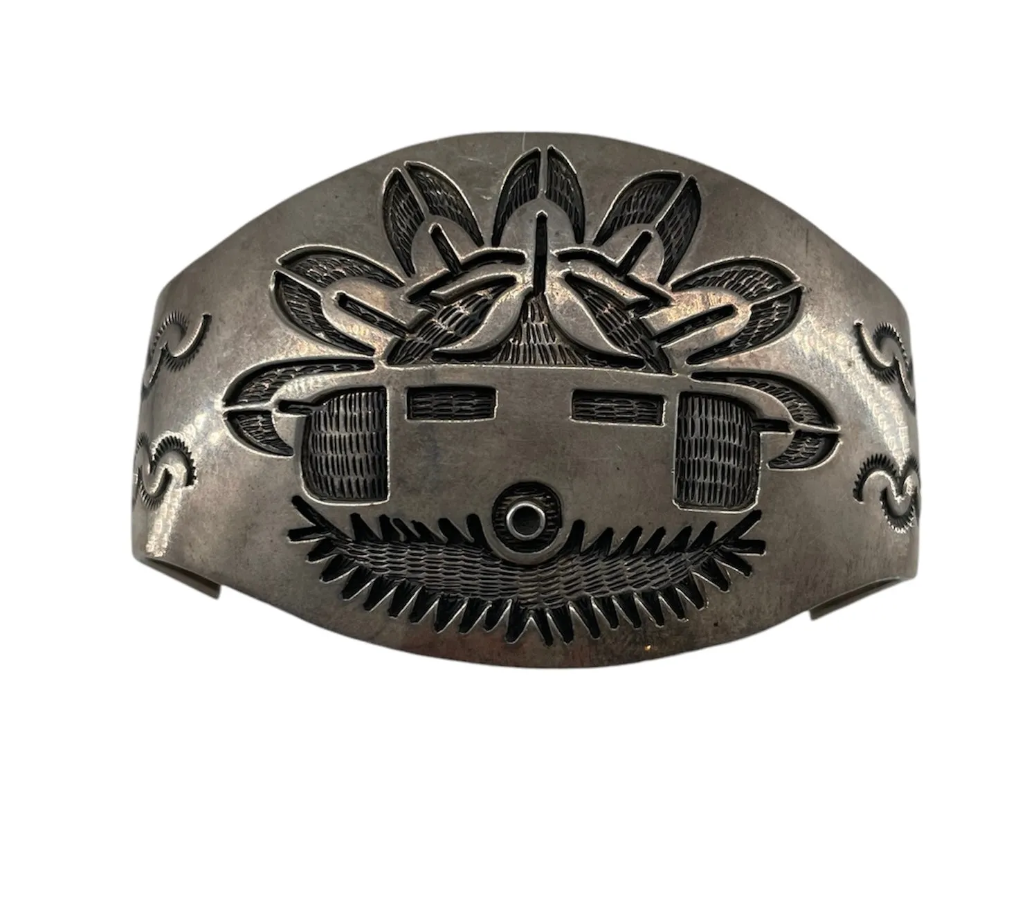 Hopi Kachina Sterling Silver Cuff Bracelet