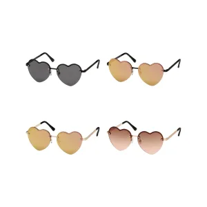 Jade Rimless Heart Sunglasses - Adult