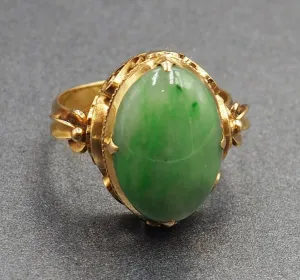 Jadeite 9ct Yellow Gold Ring