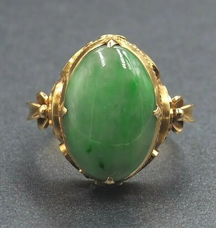 Jadeite 9ct Yellow Gold Ring