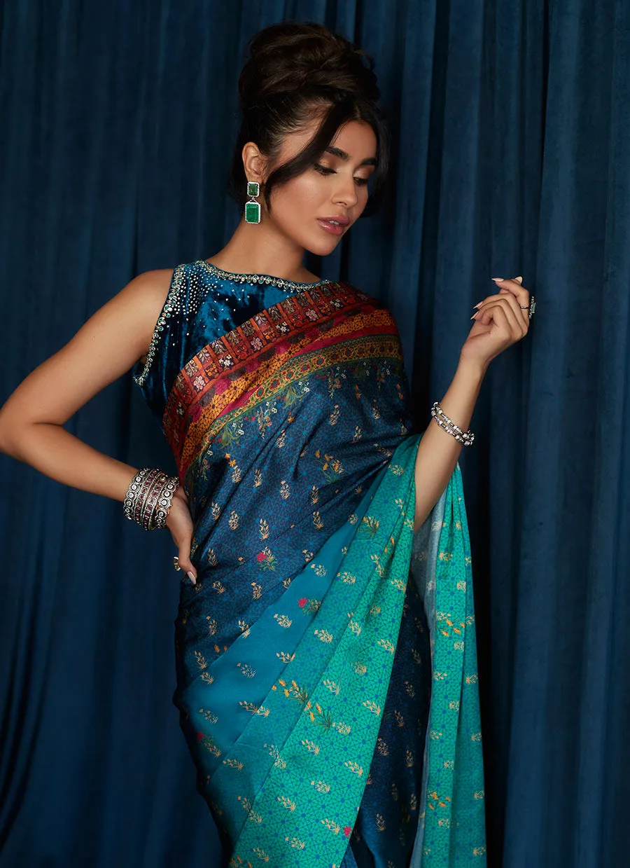 Julia Charmeuse Printed Saree