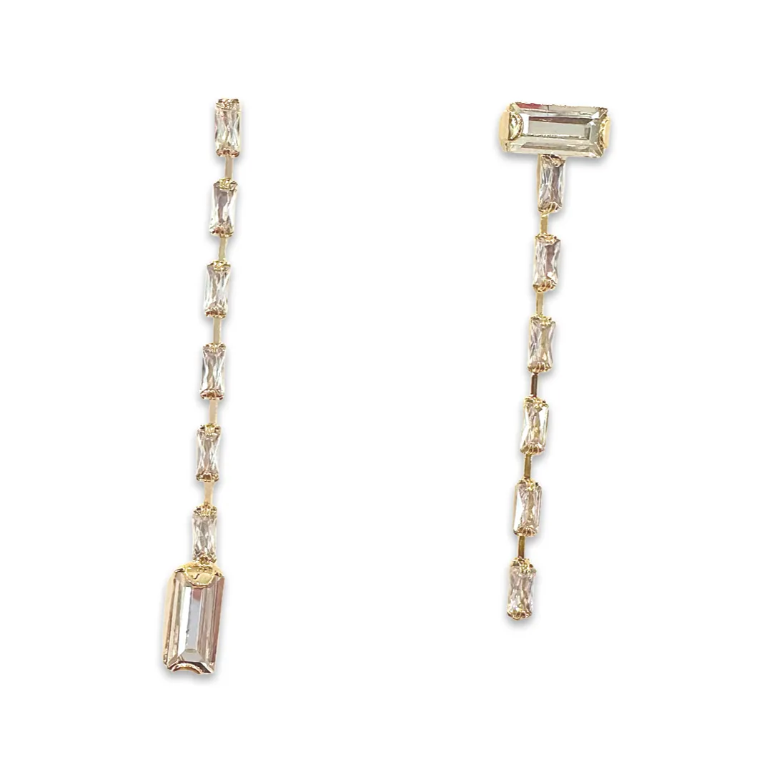 Krista Color Vertical Drop Statement Earrings