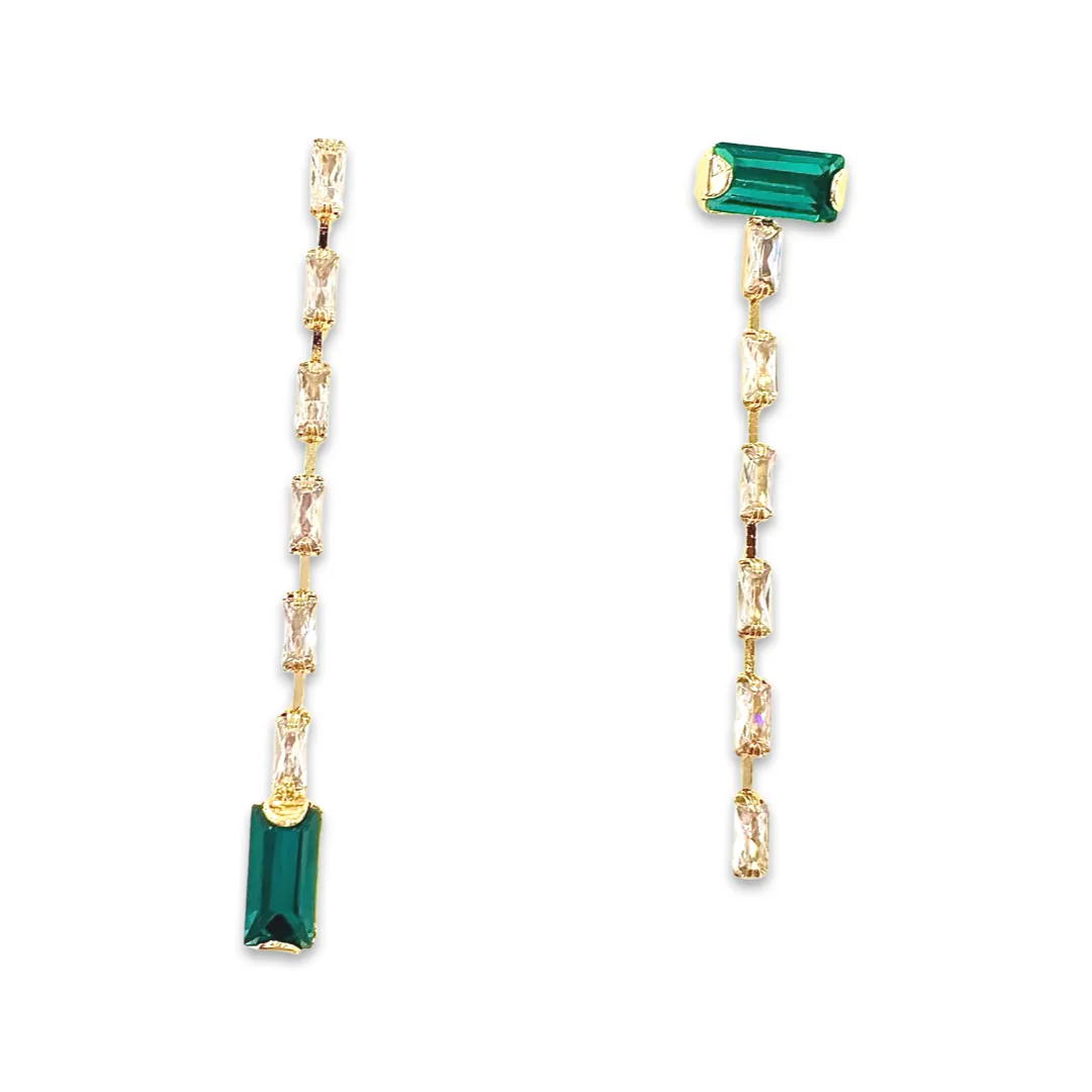 Krista Color Vertical Drop Statement Earrings