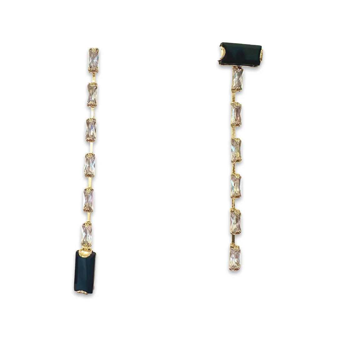 Krista Color Vertical Drop Statement Earrings