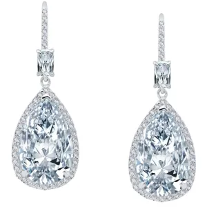 Lafonn Simulated Diamond Teardrop Halo Dangle Earrings