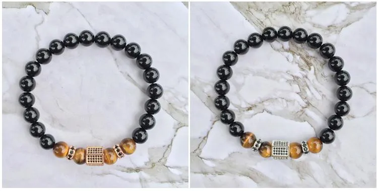 Luxury Bosque Tiger Eye &amp Agate Stones Bracelet