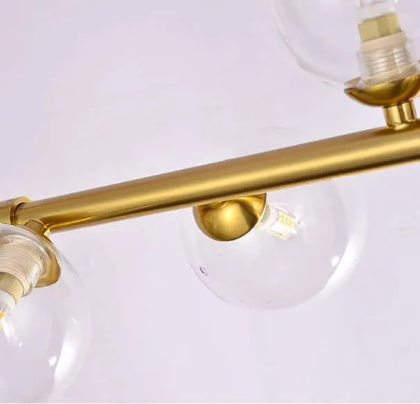 Mallouna Glass Balls L-Shape Flute Pipe Pendant Lamp