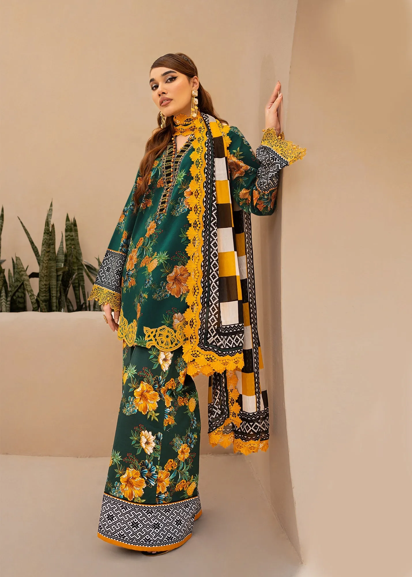 Maria Osama Khan Raya Lawn Collection – Jade (MR-05)