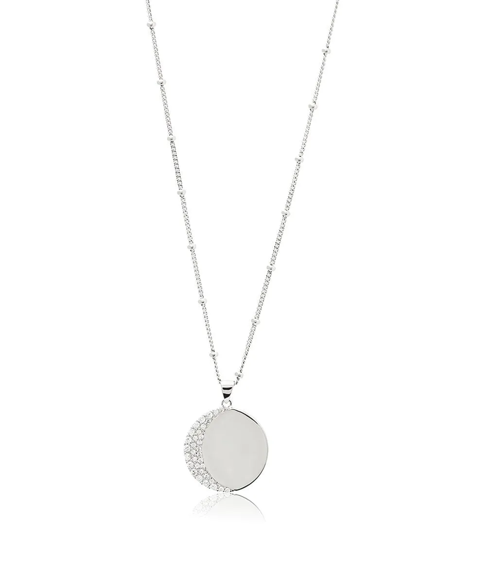 Moon Disc Gold Necklace