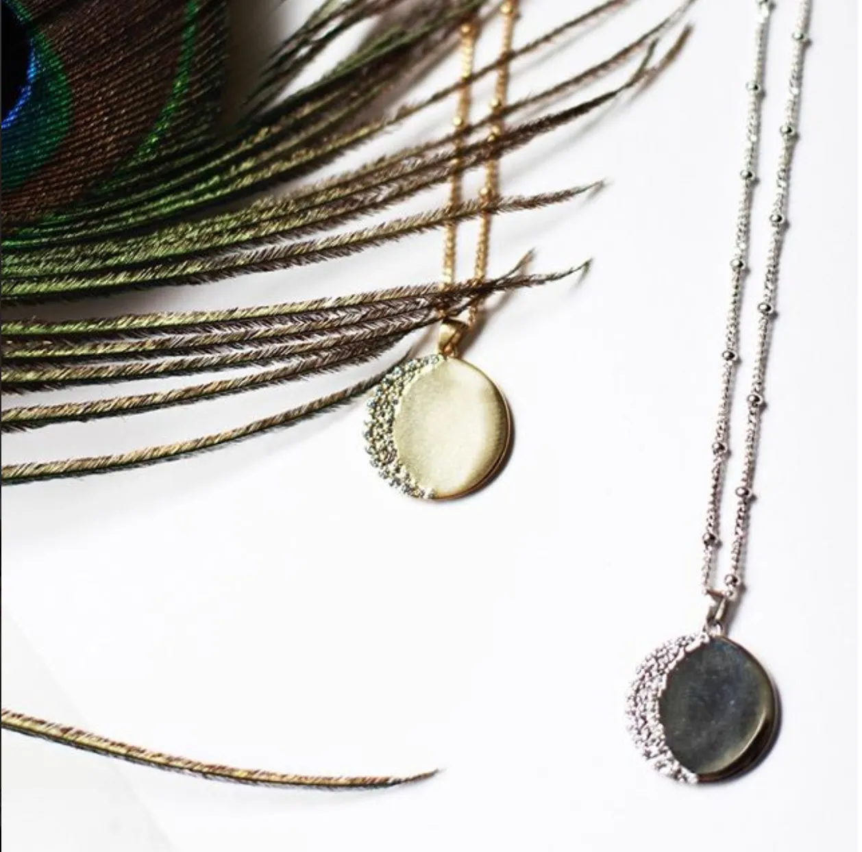 Moon Disc Gold Necklace