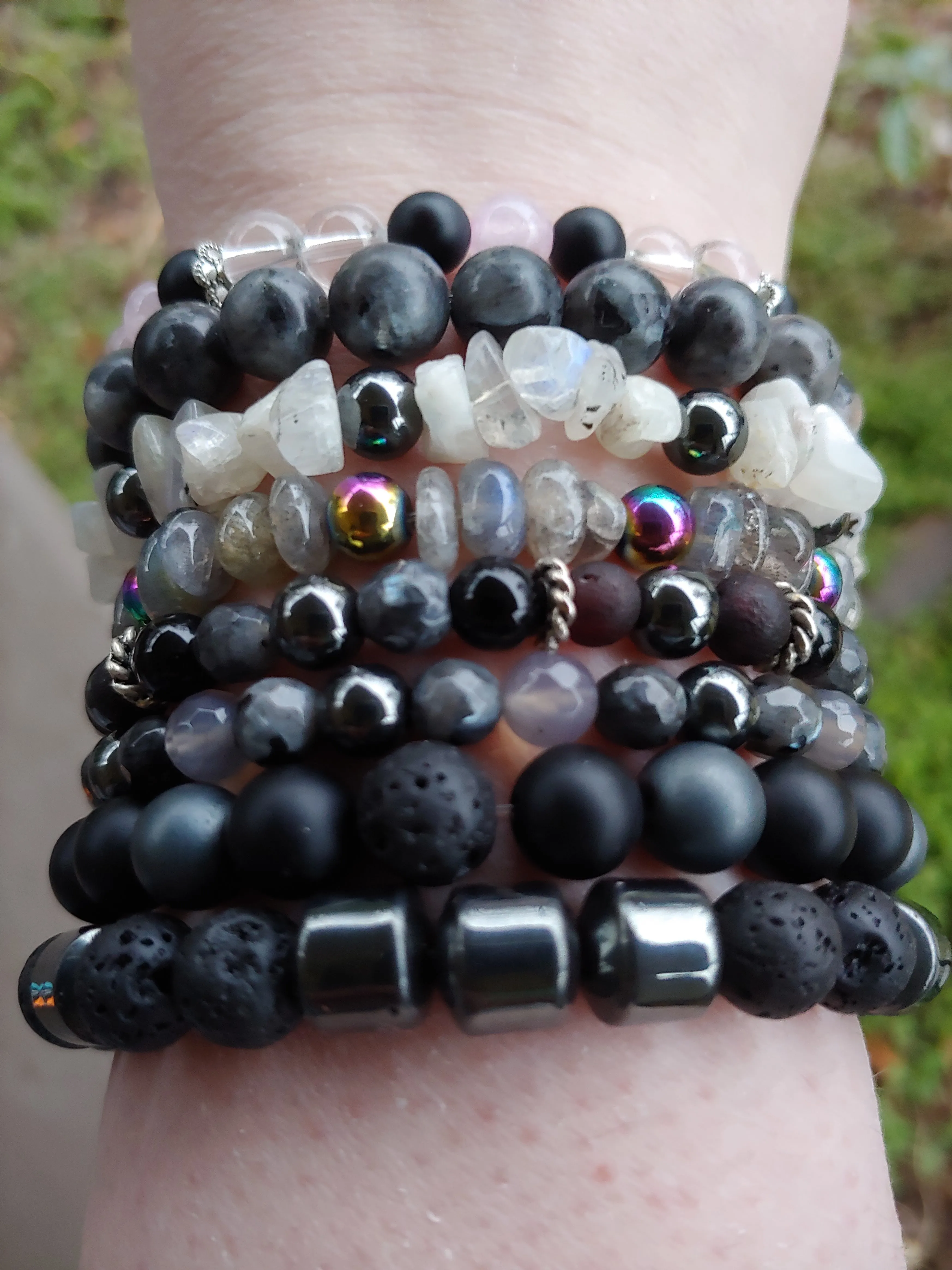 Moonstone Hematite Crystal Bracelet