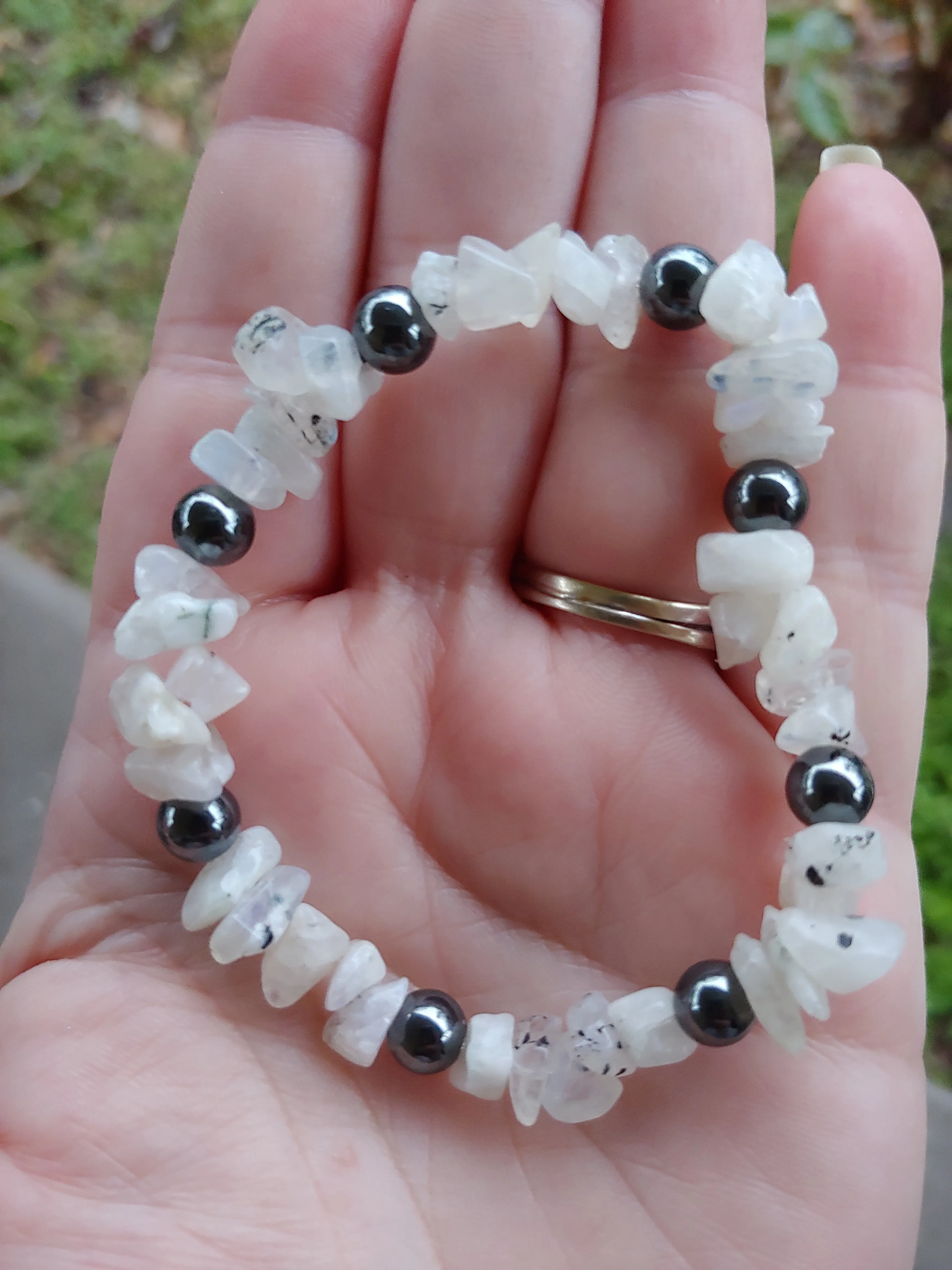 Moonstone Hematite Crystal Bracelet