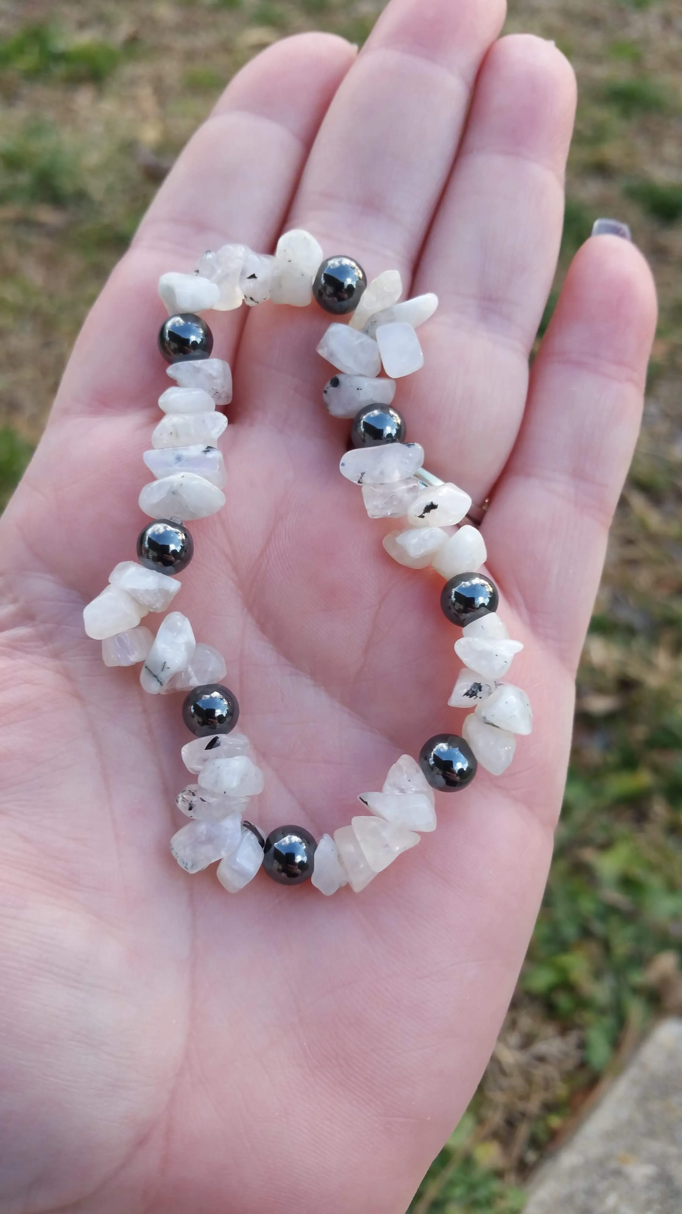 Moonstone Hematite Crystal Bracelet