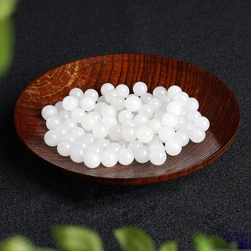 Natural Jade Beads White Nephrite Bead WBD109